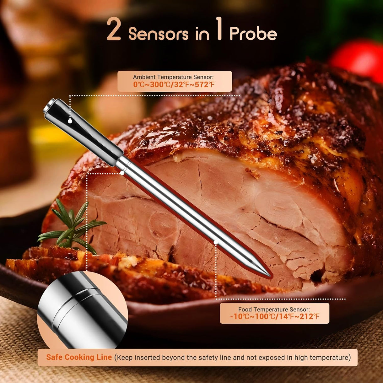 Inkbird Wireless Meat Thermometer Bluetooth Smart Sensor INT-11P-B ...