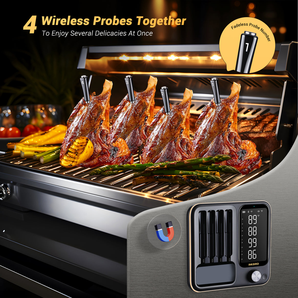 Inkbird 4-Probe Wireless Smart Meat Thermometer INT-14-BW – INKBIRD