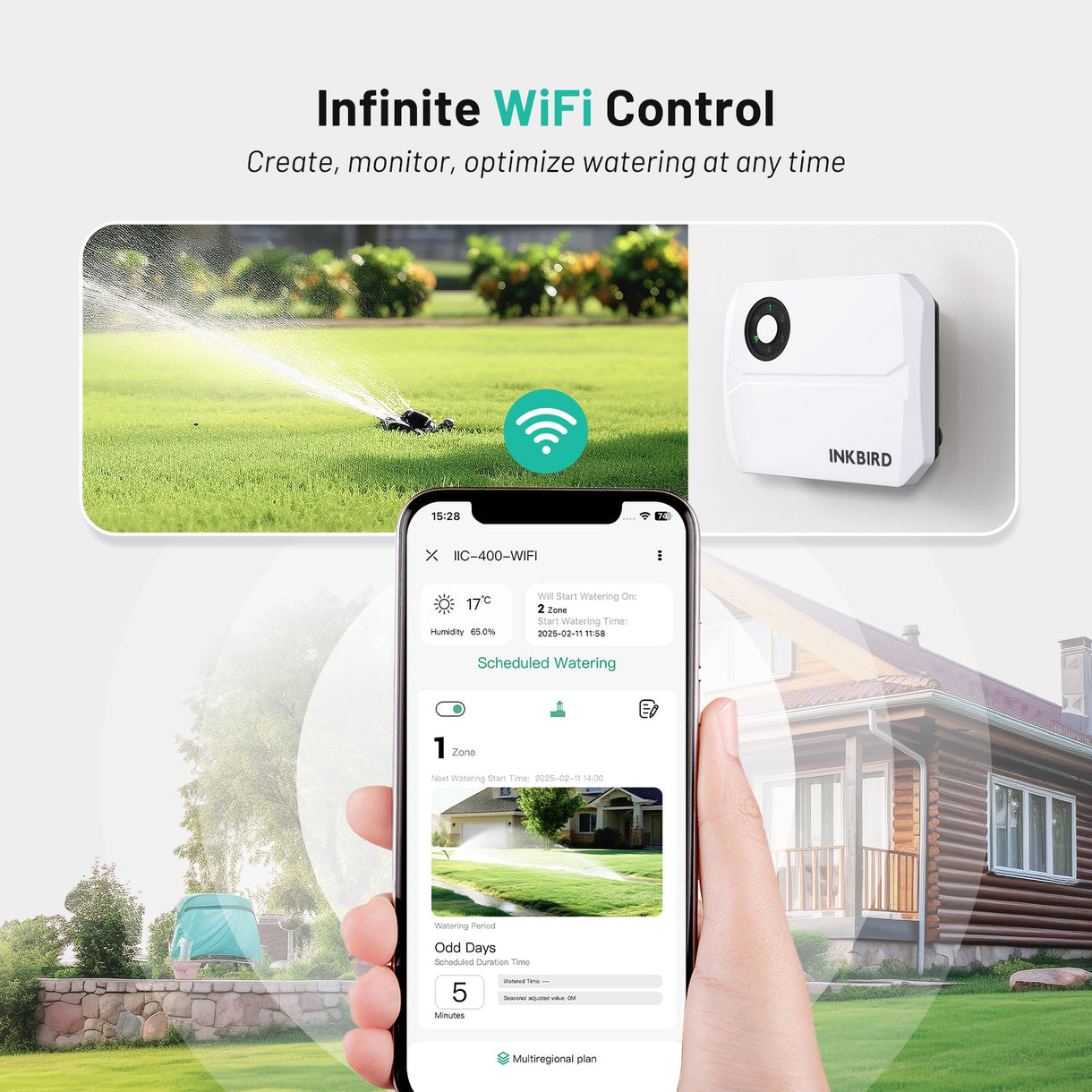 INKBIRD 4-Zone Smart Irrigation Sprinkler Controller IIC-400-WIFI
