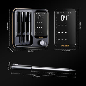 WiFi & Bluetooth Meat Thermometer INT-14-BW