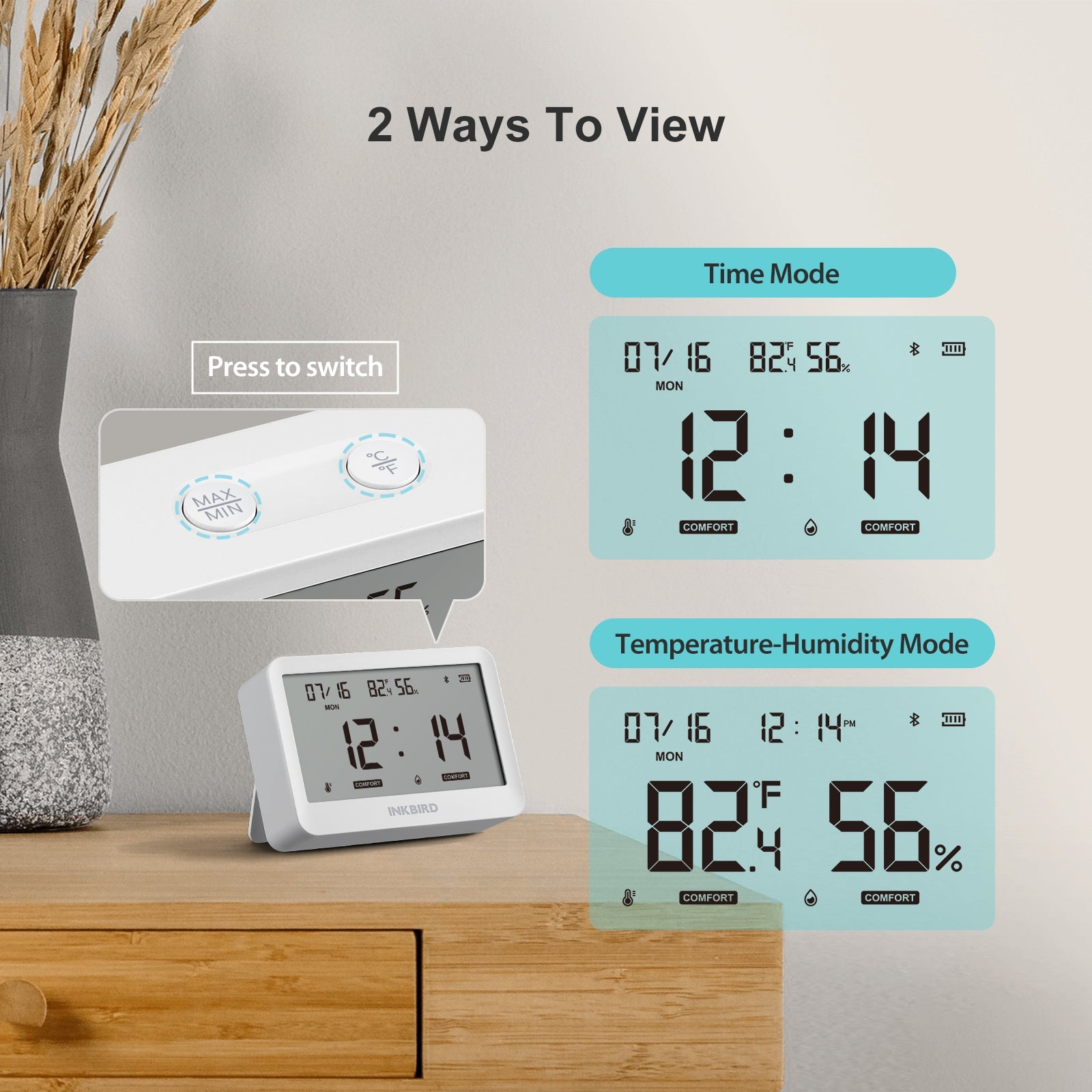 Inkbird WiFi Termometro Igrometro Ambiente,3 Pezzi ITH-20R-O - Foto 2