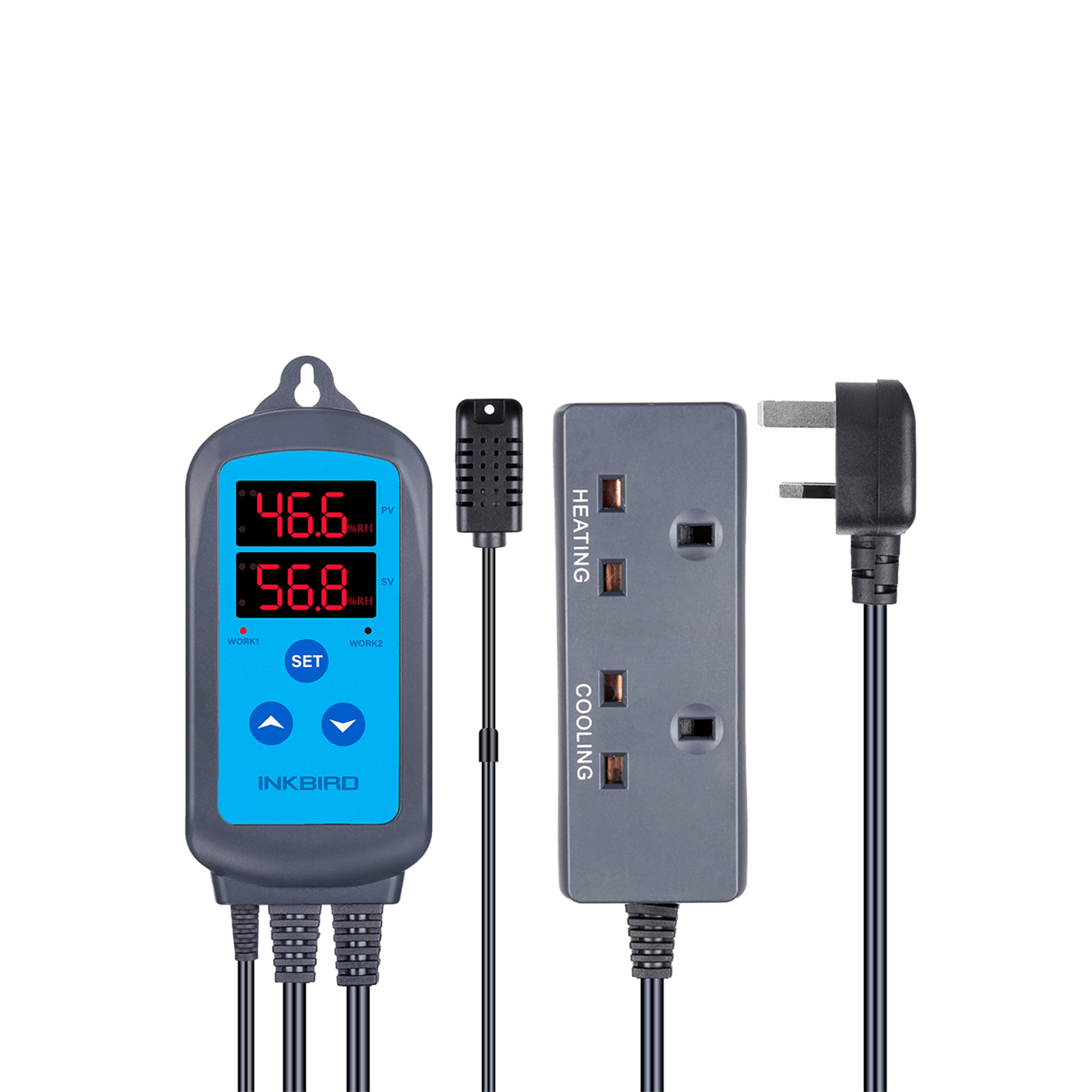 INKBIRD Digital Humidity Controller Pre-Wired Outlet Dual Stage
