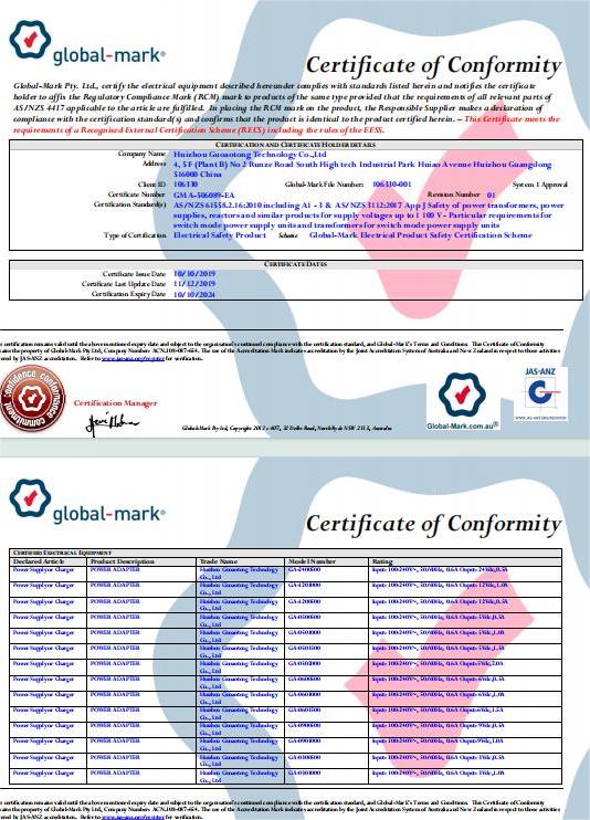 INKBIRD SAA Certificate