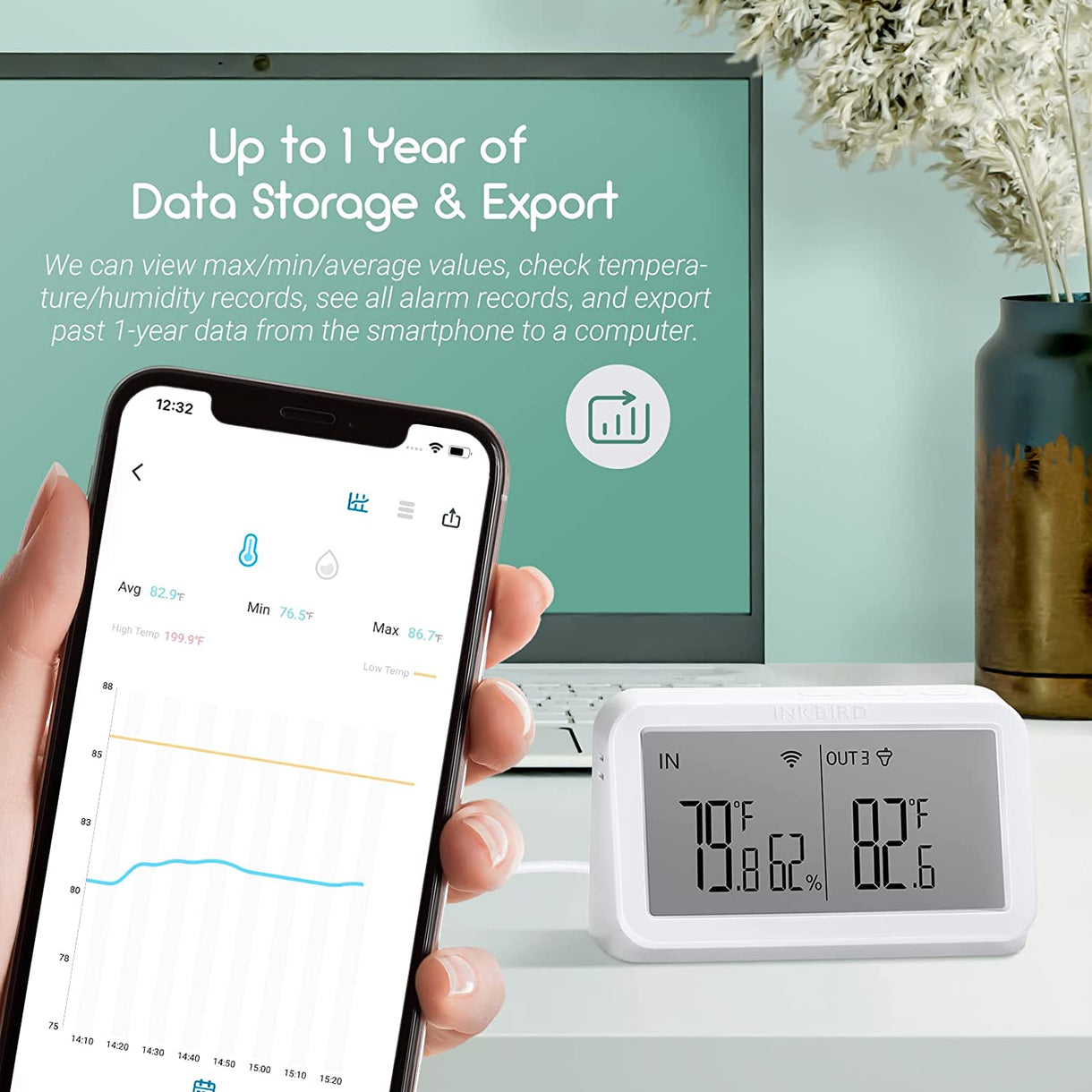 Inkbird Zonne Wifi Zwembadthermometer, IBS-P03R met IM-03 Wifi Gateway