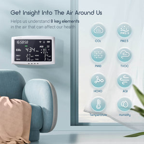 Wireless 8-in-1 Air Quality Monitor IAQM-128W
