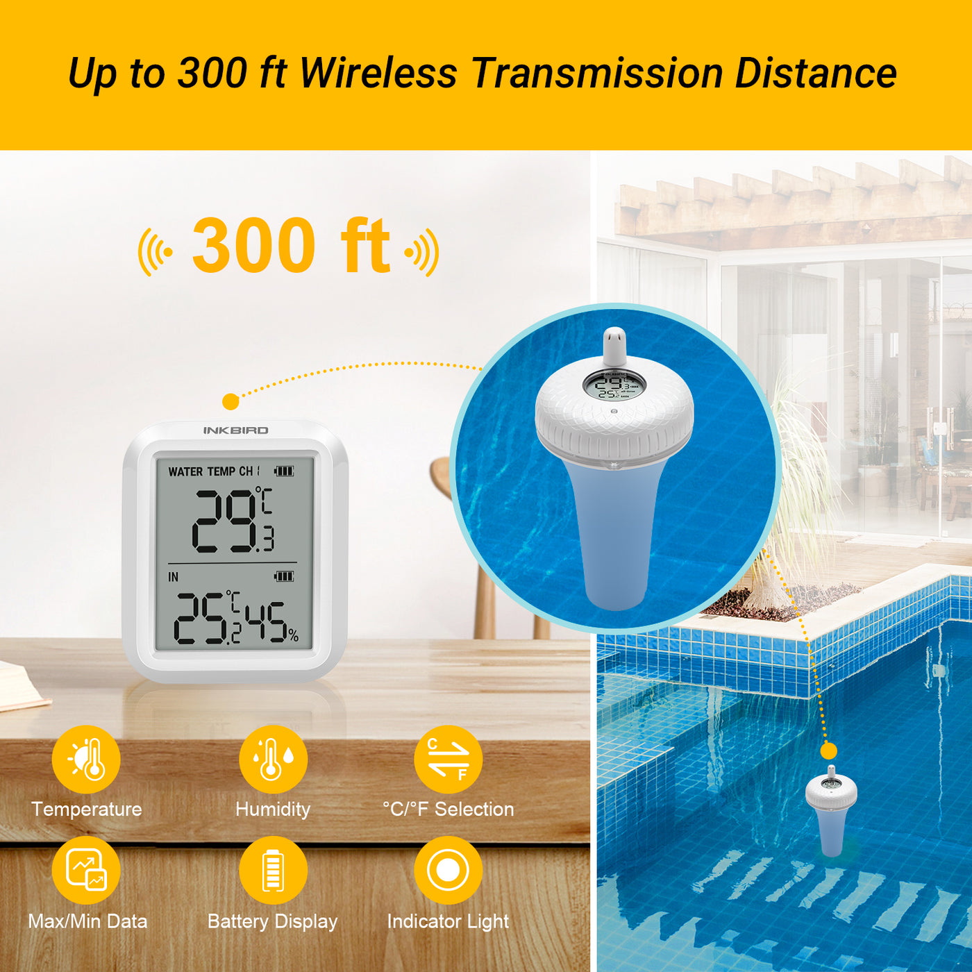 Wireless Pool Thermometer Set IBS-P01R — INKBIRD