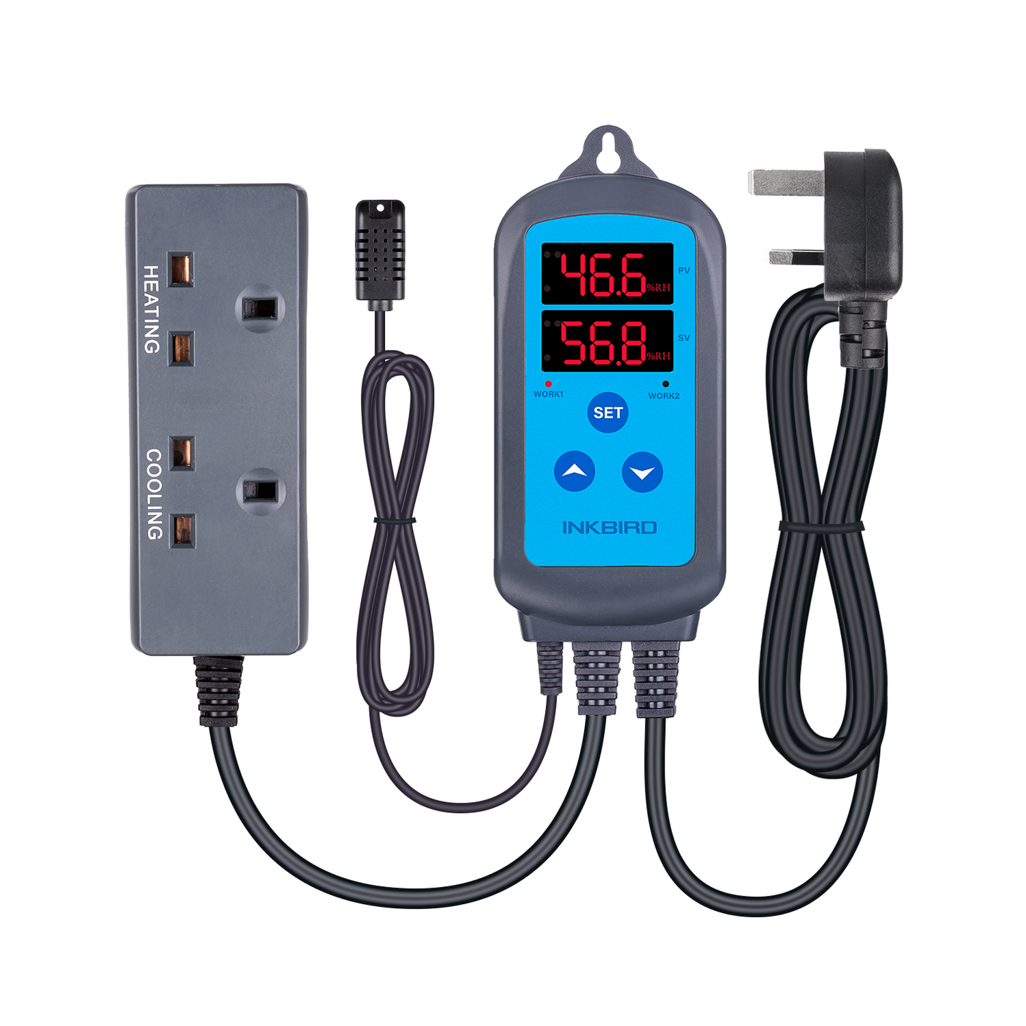 Humidity Control Device Hcd INKBIRD Digital Pre-Wired Outlet Dual Stage Humidity Controller IHC-200