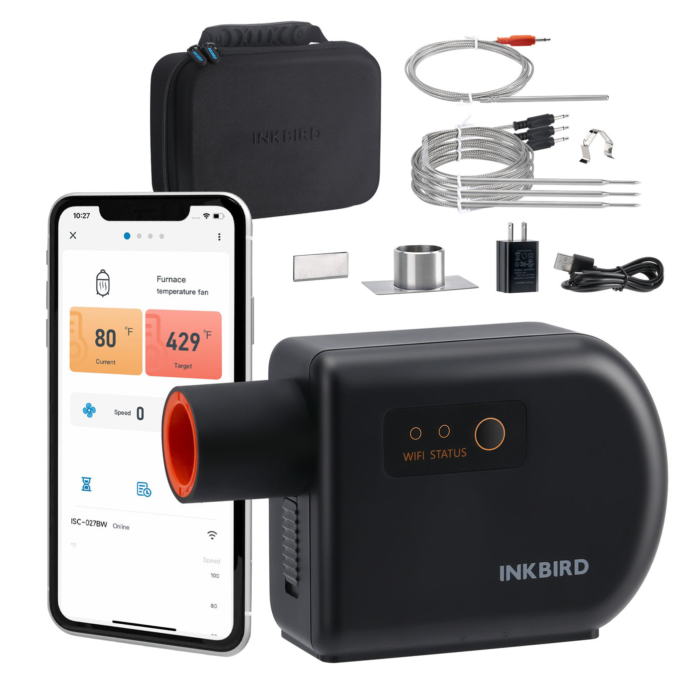 INKBIRD ISC027BW WiFi Bluetooth BBQ Automatic Smoker Fan Controller