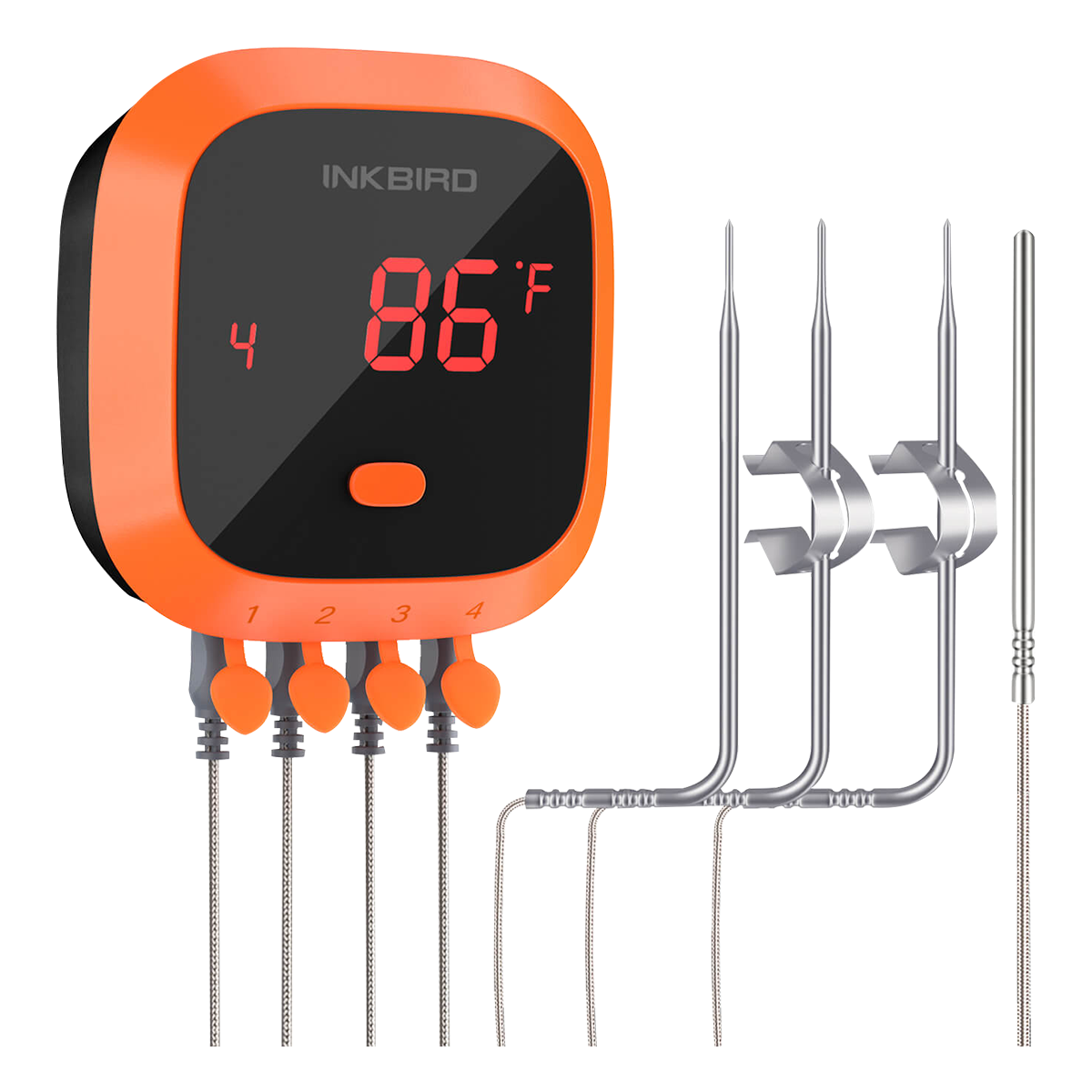 INKBIRD Food Temperature Thermometer IBT-4XS Digital Rotation Reading  Screen BBQ Meat Cooking 2/4 Probes With Bluetooth