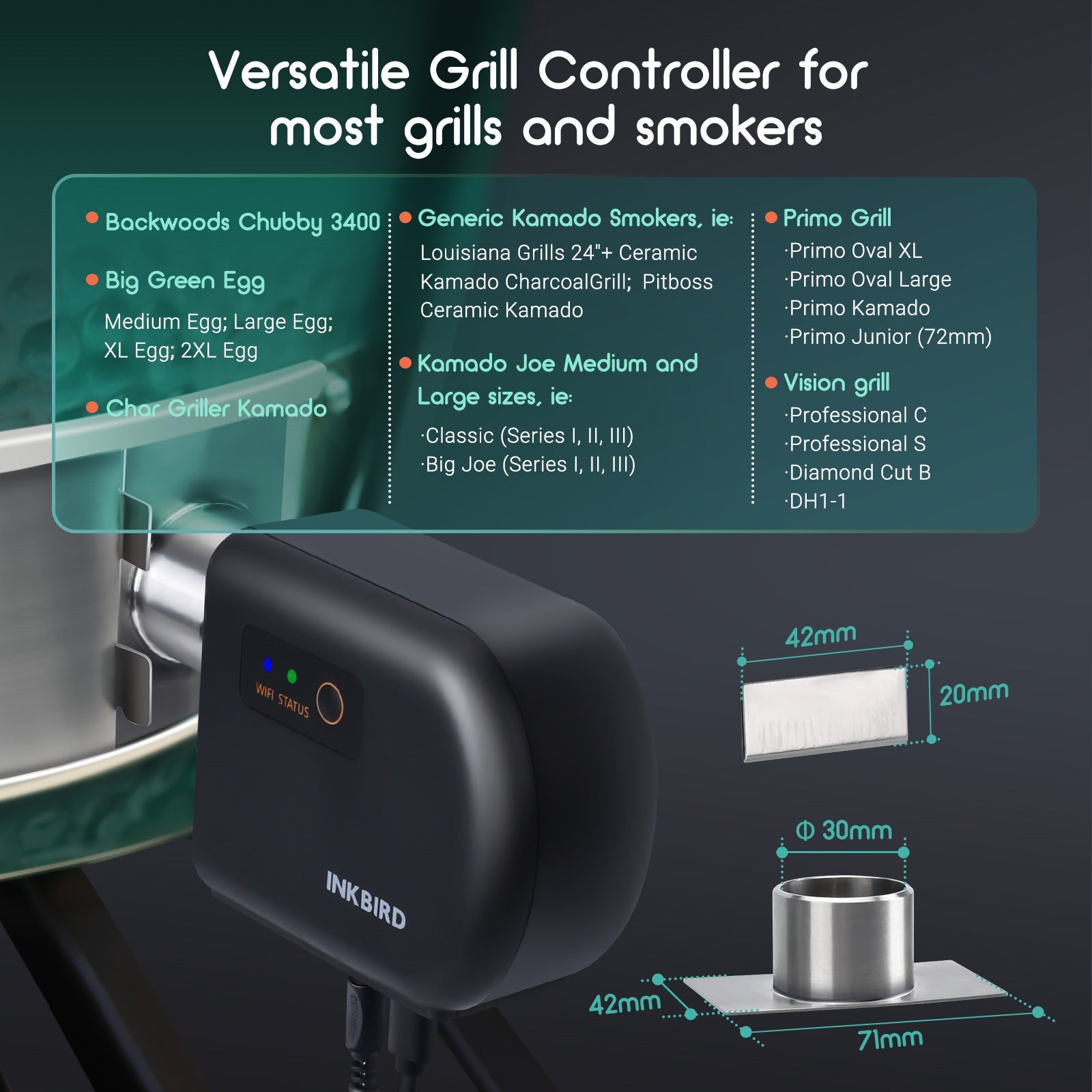 Big Green Egg Temp Controller SMOBOT WiFi Kamado Grill And Smoker