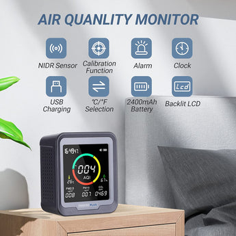 Digital 6 - in - 1 CO2 Detector PTH - 9A - INKBIRD