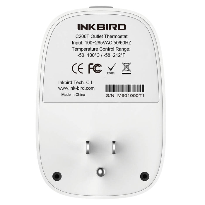 inkbird C206T Thermostat Back