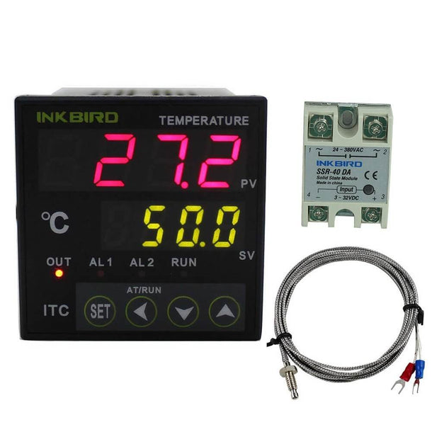 INKBIRD Controllore di Temperatura PID ITC-100VH + sensore K + SSR
